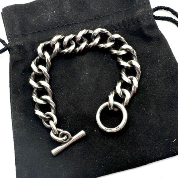 Gaboratory Gabor Vintage Silver Gush Cuban Link Biker BRACELET 925 - Picture 11 of 11